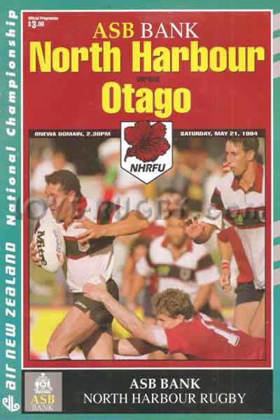 1994 North Harbour (NZ) v Otago  Rugby Programme